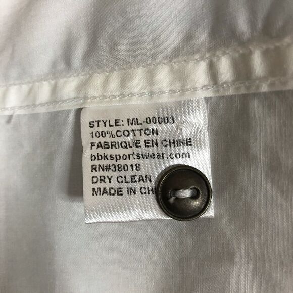 Toku White Cotton Embellished Shirt - Men’s L - Picture 9 of 9